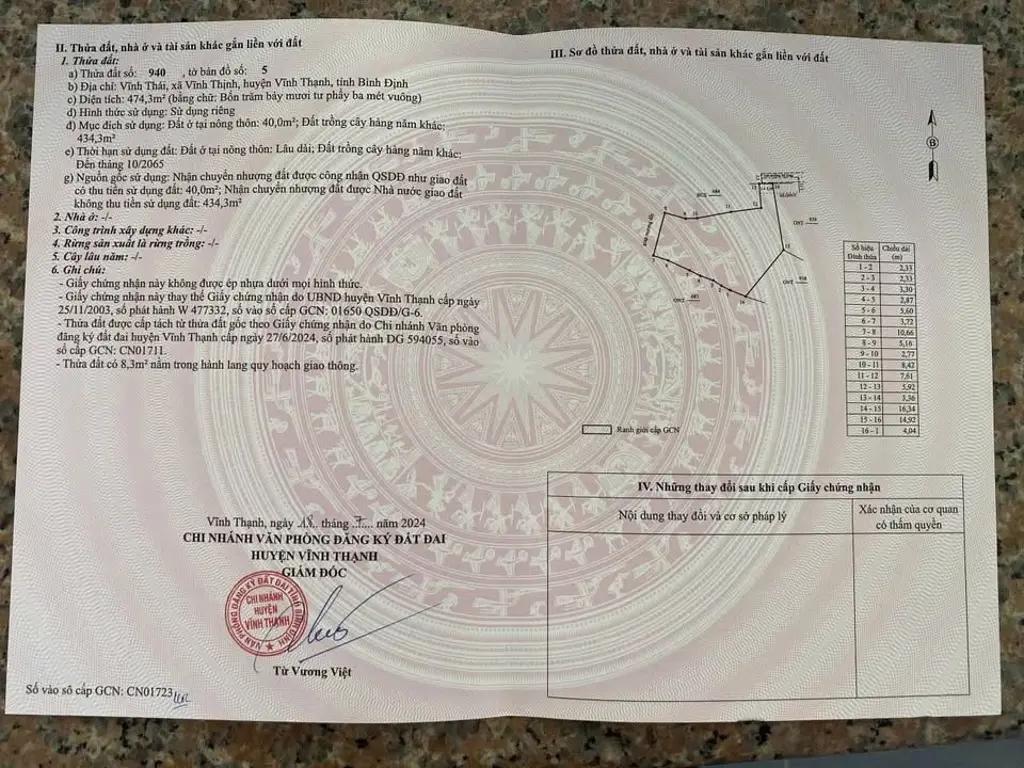Main-Bán gấp lô đất diện tích khủng Vĩnh Thịnh, Vĩnh Thạnh, Bình Định-3