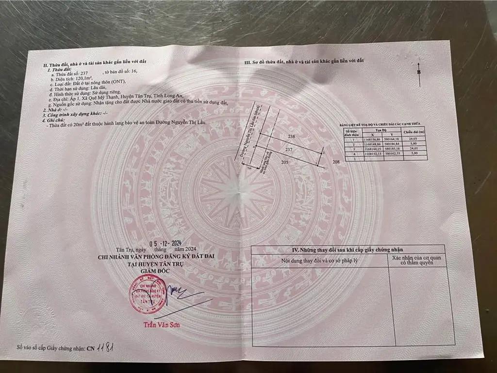 Main-Mặt tiền Nhựa 6m Nguyễn Thị Lầu - Quê Mỹ Thạnh - Tân Trụ-2