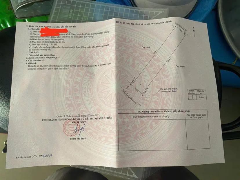 BÁN GẤP ĐẤT TẶNG NHÀ 2 TẦNG MẶT ĐƯỜNG THIÊN LÔI - LÊ CHÂN - HẢI PHÒNG