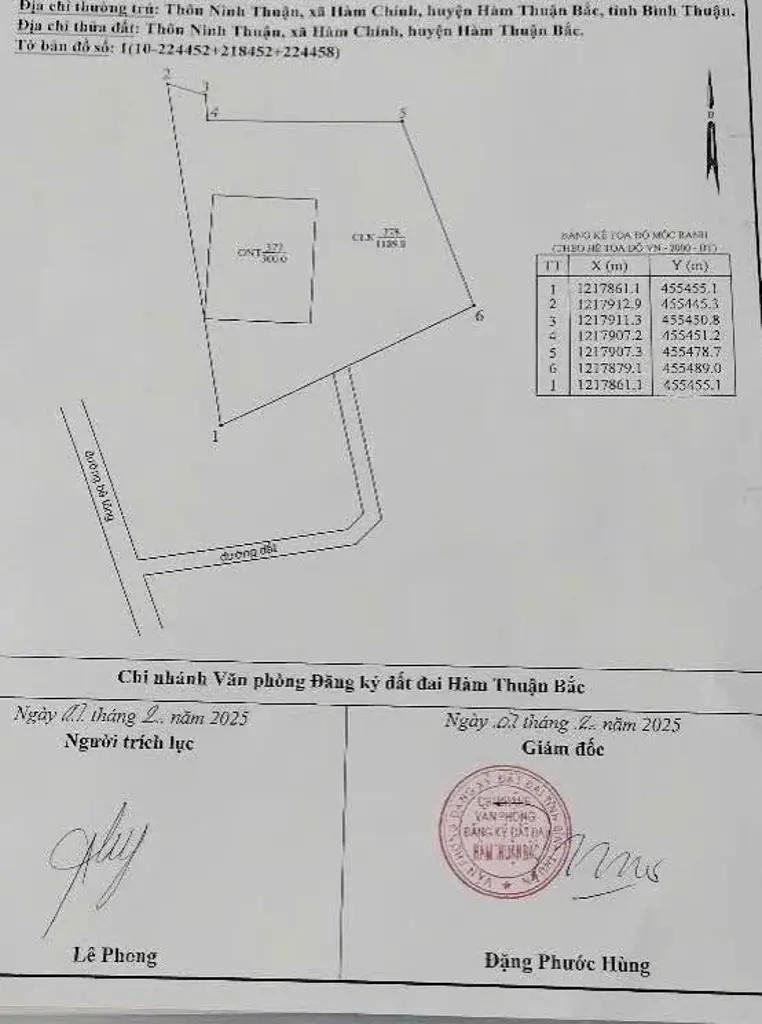 Main-Cần Bán 1,5 Sào Sào Có 300m Thổ Cư Hàm Chính Lô 2 Đường Bê Tông Lớn-2