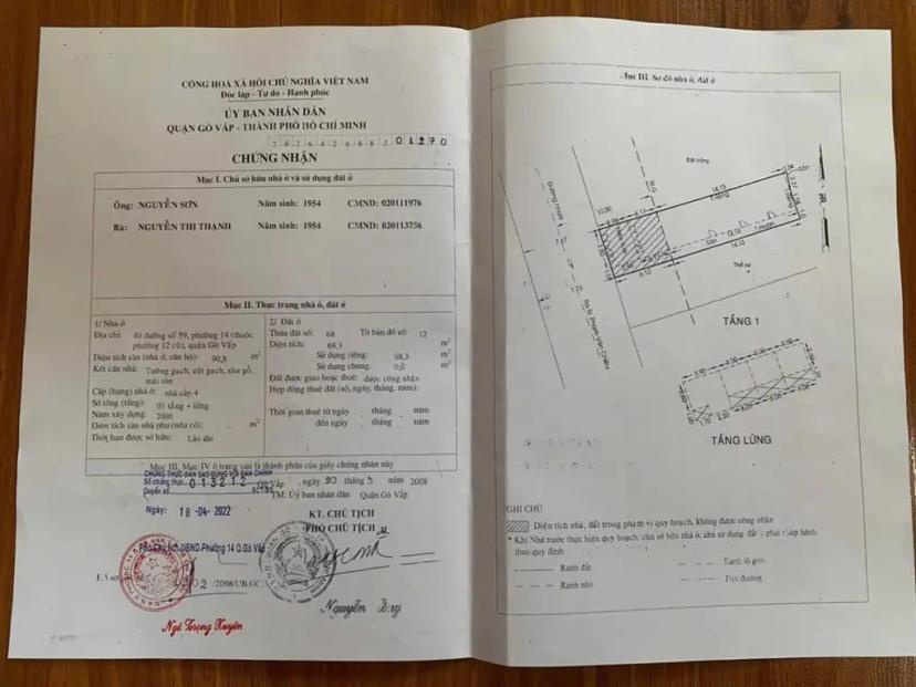 Bán nhà mặt tiền đường 59 phường 14 Gò Vấp